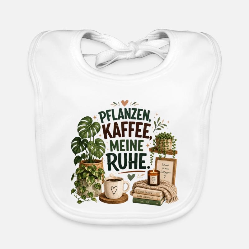Plantes - Café - Tranquillité Bavoir bio Bébé