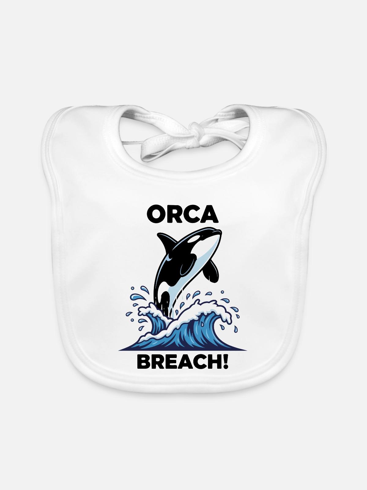 Schwertwal-Durchbruch-Seeorca - Baby Bio-Lätzchen - Weiß - Vorne