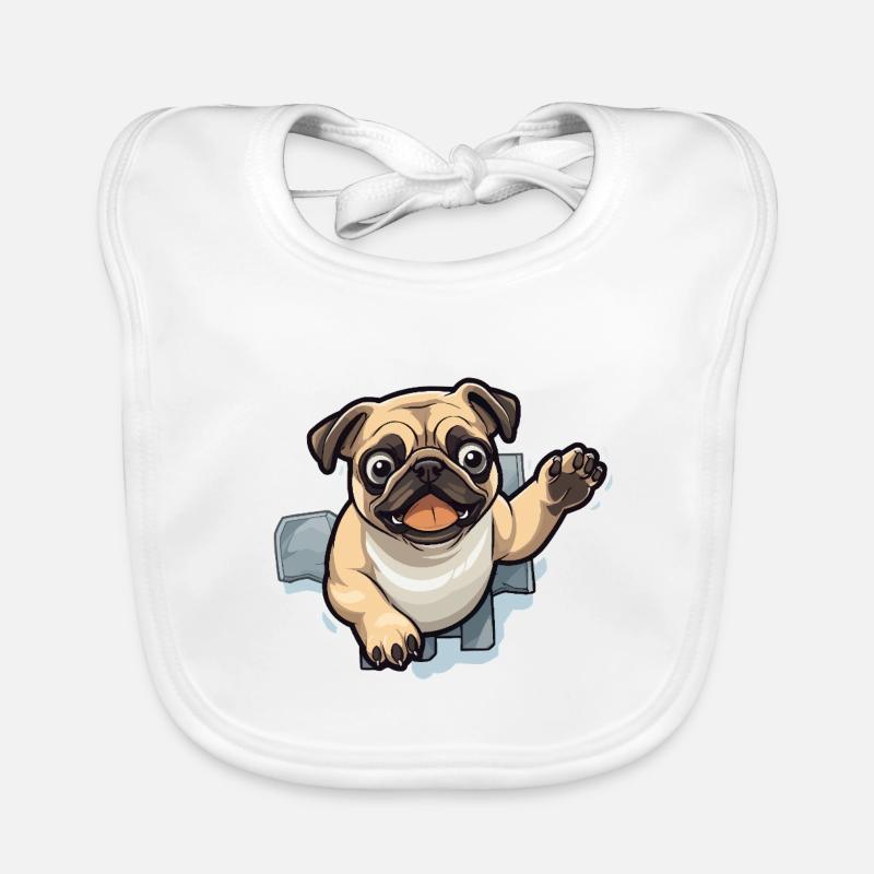 Pug Durchbruch aus Eis Organic Baby Bibs