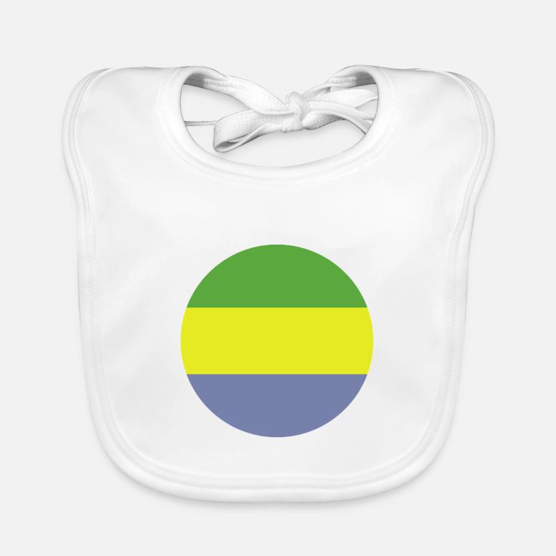 Drapeau rond du Gabon Bavoir bio Bébé