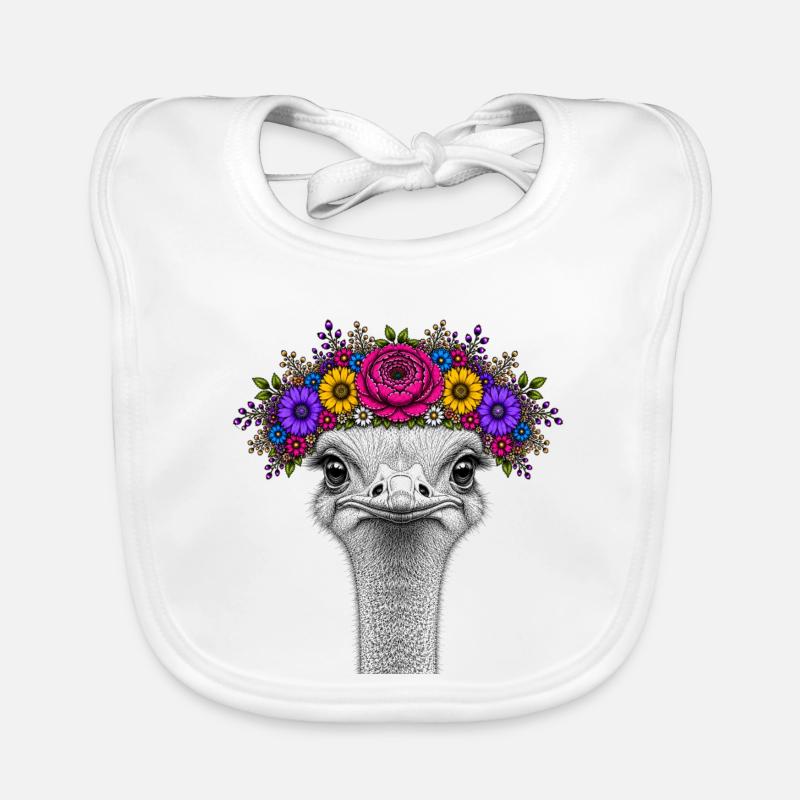 Bouquet avec une couronne de fleurs colorée Bavoir bio Bébé