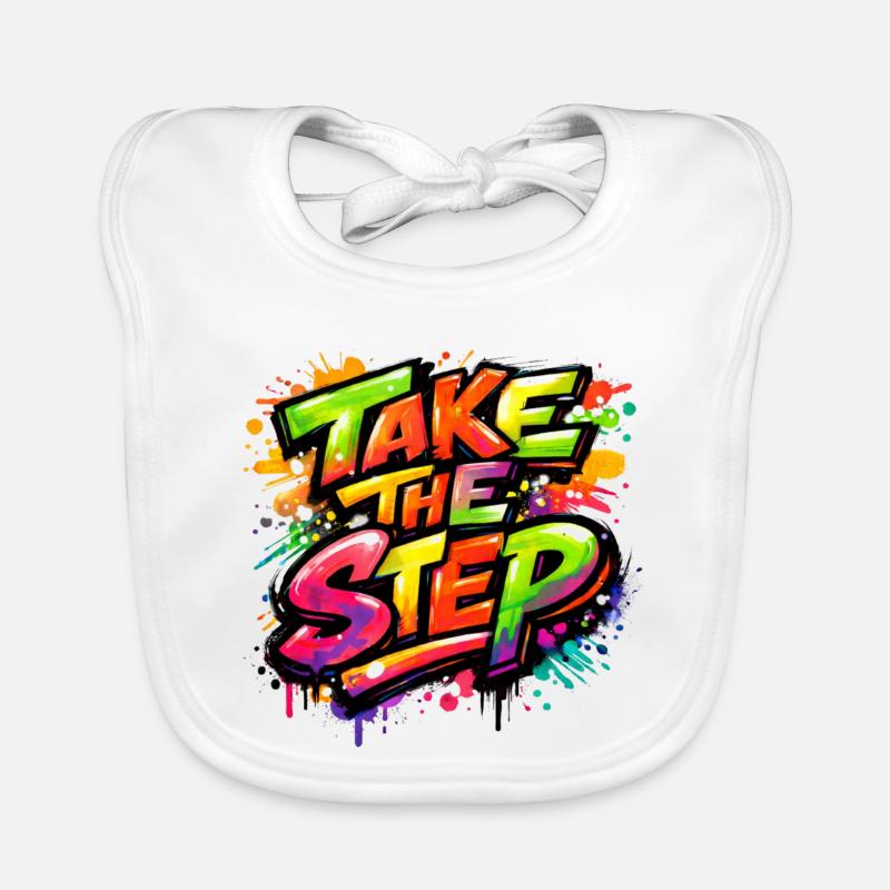 Take_the_Step - Baby Bio-Lätzchen - Weiß
