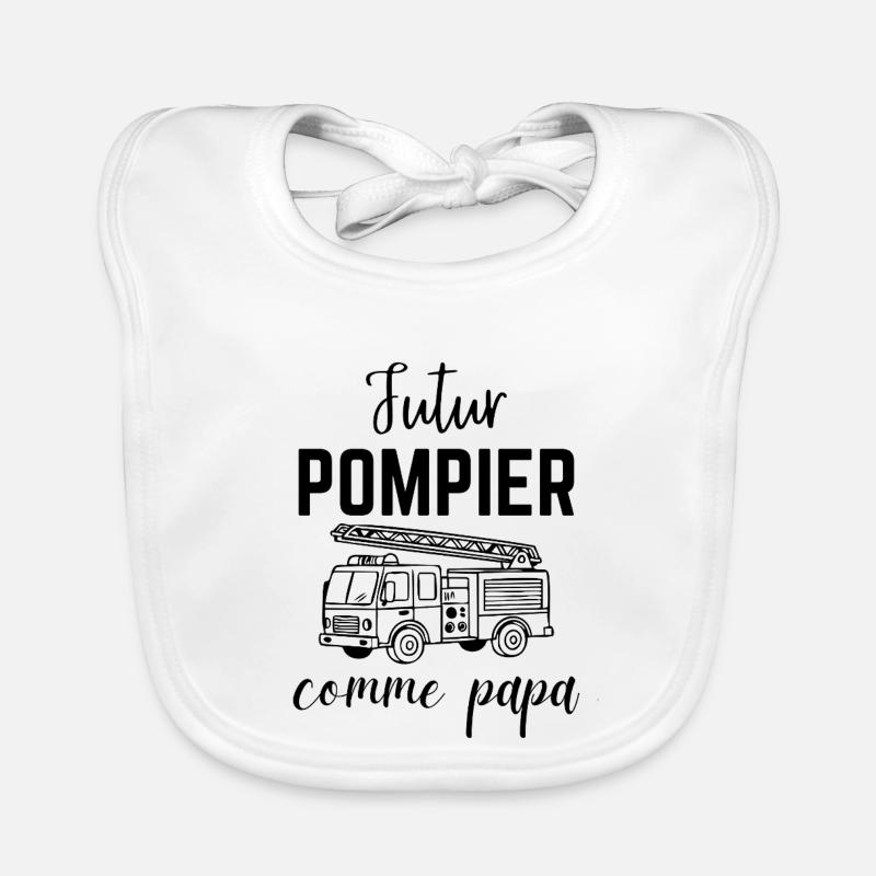 Futur pompier comme papa Cadeau Garçon et Bébé Bavoir bio Bébé