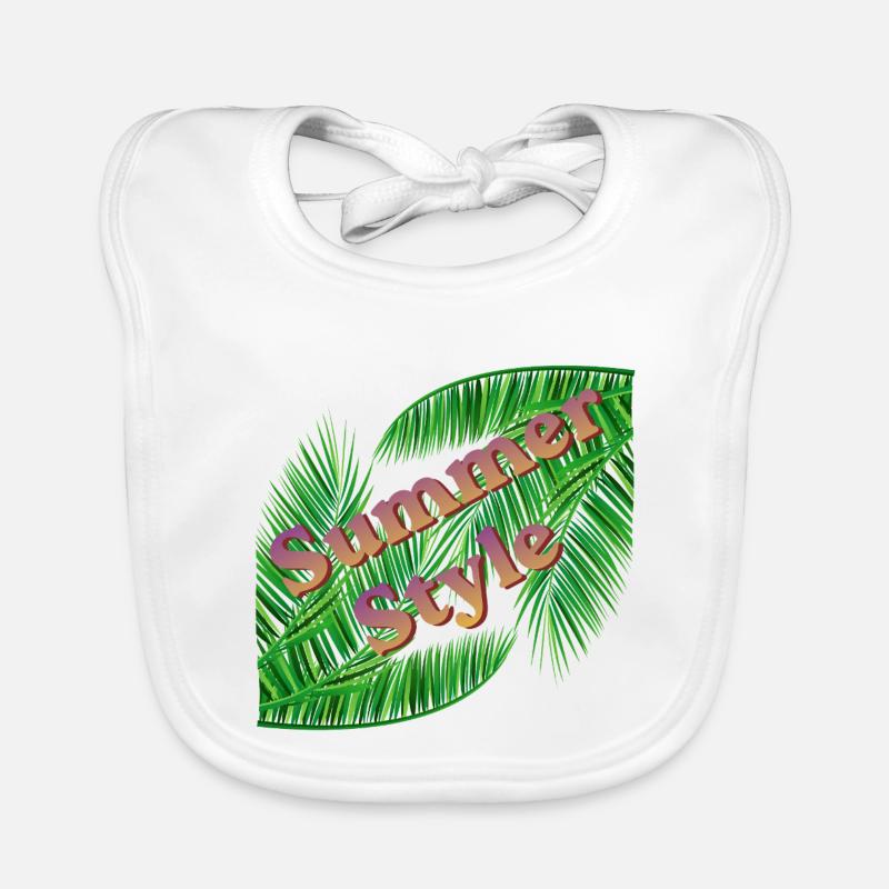 Summer style with palm trees Organic Baby Bibs
