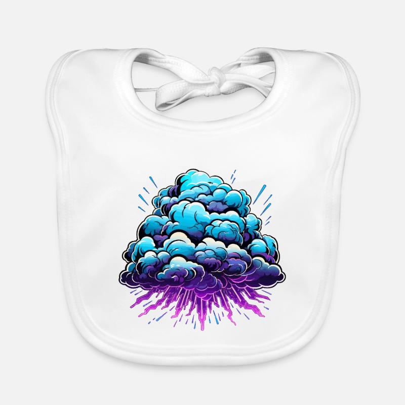 Blue Cloud Pop Explosion de néon Bavoir bio Bébé