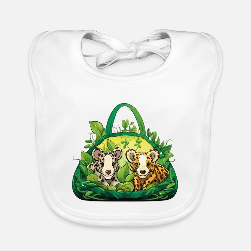 Câlins dans le panier de la jungle Bavoir bio Bébé
