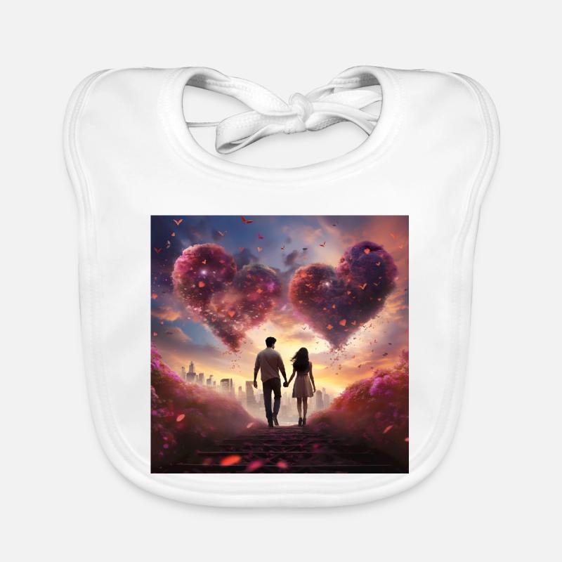Heart cloud in evening light Organic Baby Bibs
