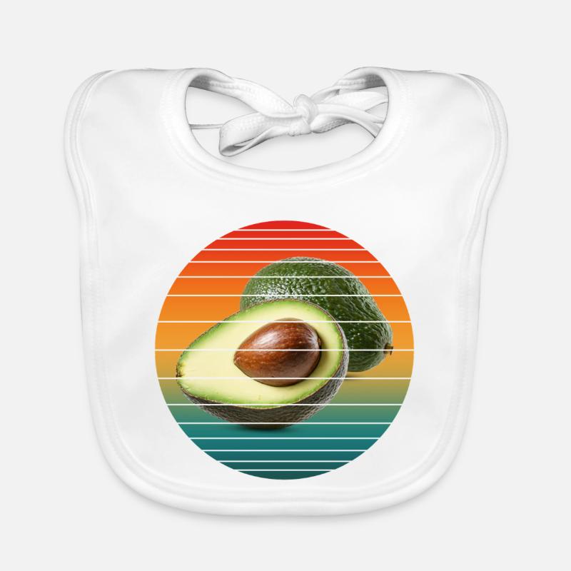 Avocadofrucht - Baby Bio-Lätzchen - Weiß