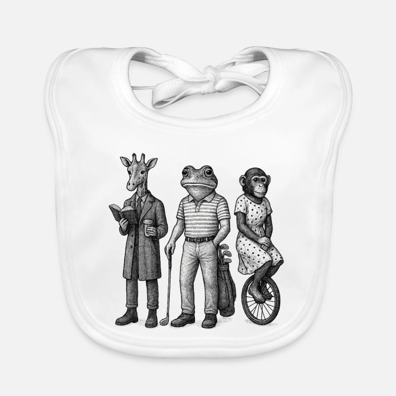 Trio der anthropomorphen Freunde Baby Bio-Lätzchen