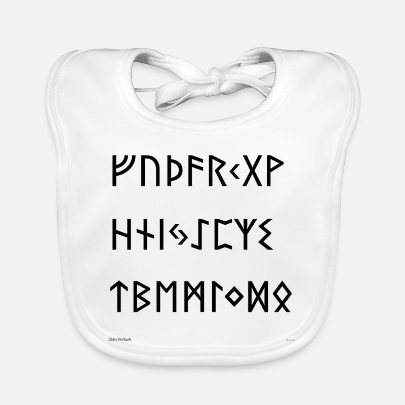 Elder Futhark (black) Organic Baby Bibs