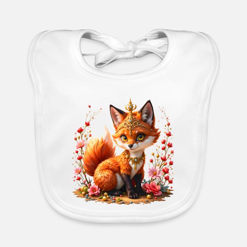 Bijoux floraux Fox Bavoir bio Bébé
