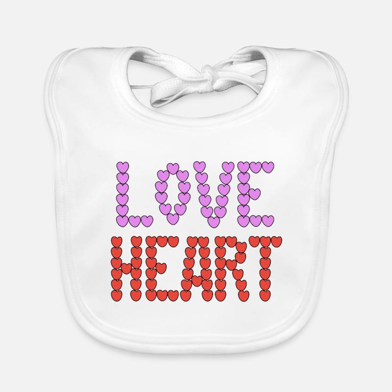 Typographie de Love Heart Bavoir bio Bébé