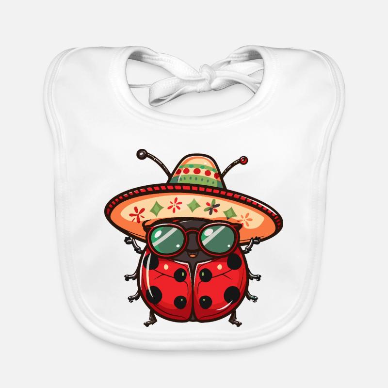 Ladybug Sombrero Organic Baby Bibs