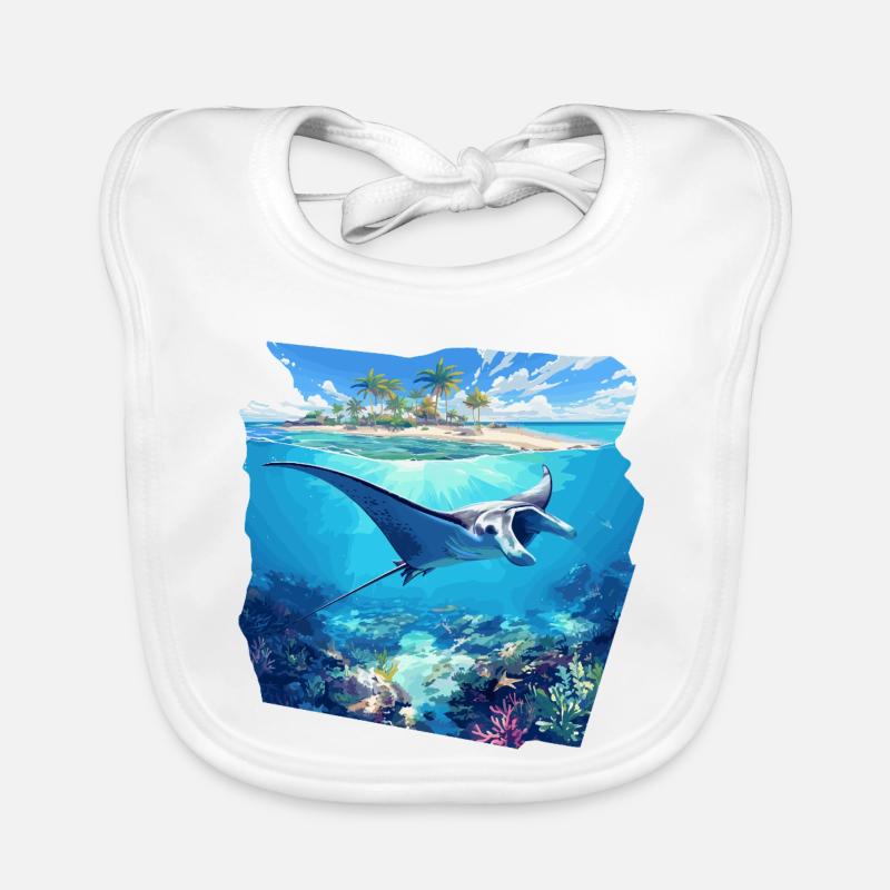 Rochen Mantarochen Baby Bio-Lätzchen