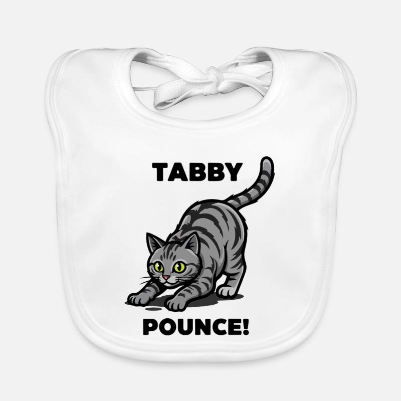 Tigerkatze Tabby springt Katzenjagd Baby Bio-Lätzchen
