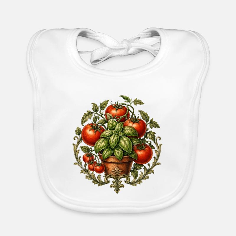 Tomatoes & Basil Organic Baby Bibs