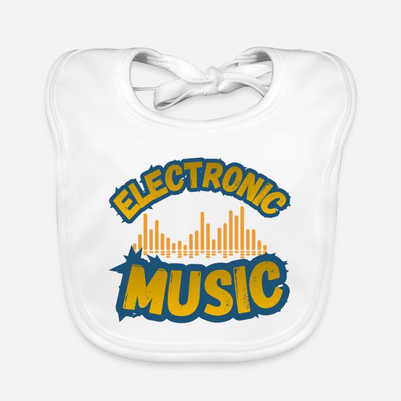 Retro Electronic Music Organic Baby Bibs