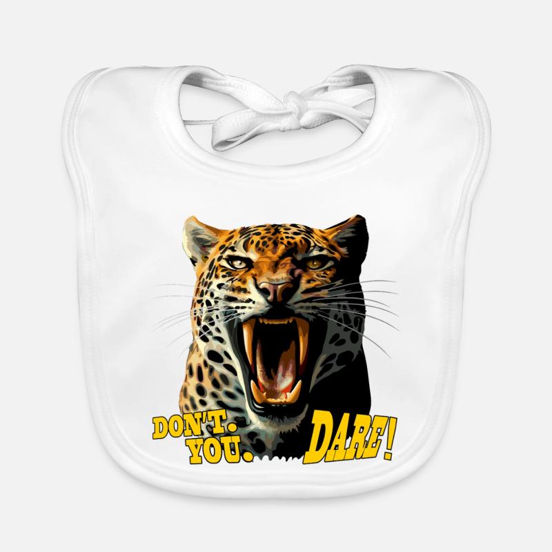 Leopard Roaring attack - Don't You Dare Organic Baby Bibs