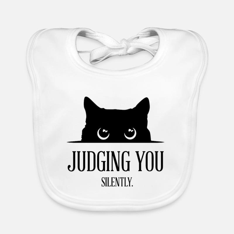 Black Cat Judging You Silently Baby Bio-Lätzchen