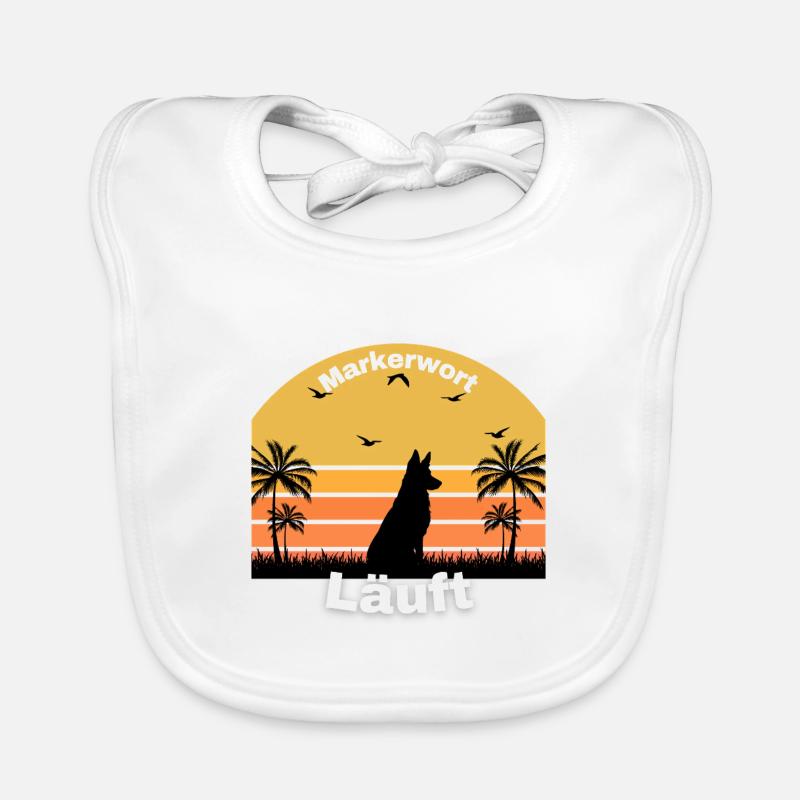 Marker word running Organic Baby Bibs