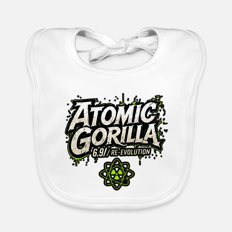Réévolution du gorille atomique - Bavoir bio Bébé - blanc