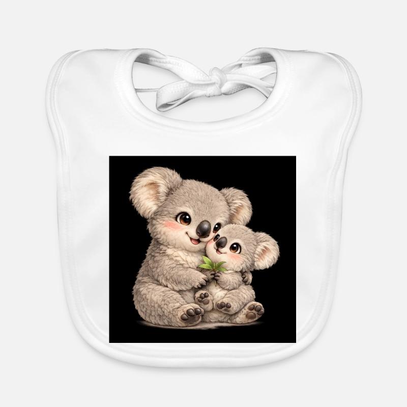 Maman Koala avec son bébé Bavoir bio Bébé
