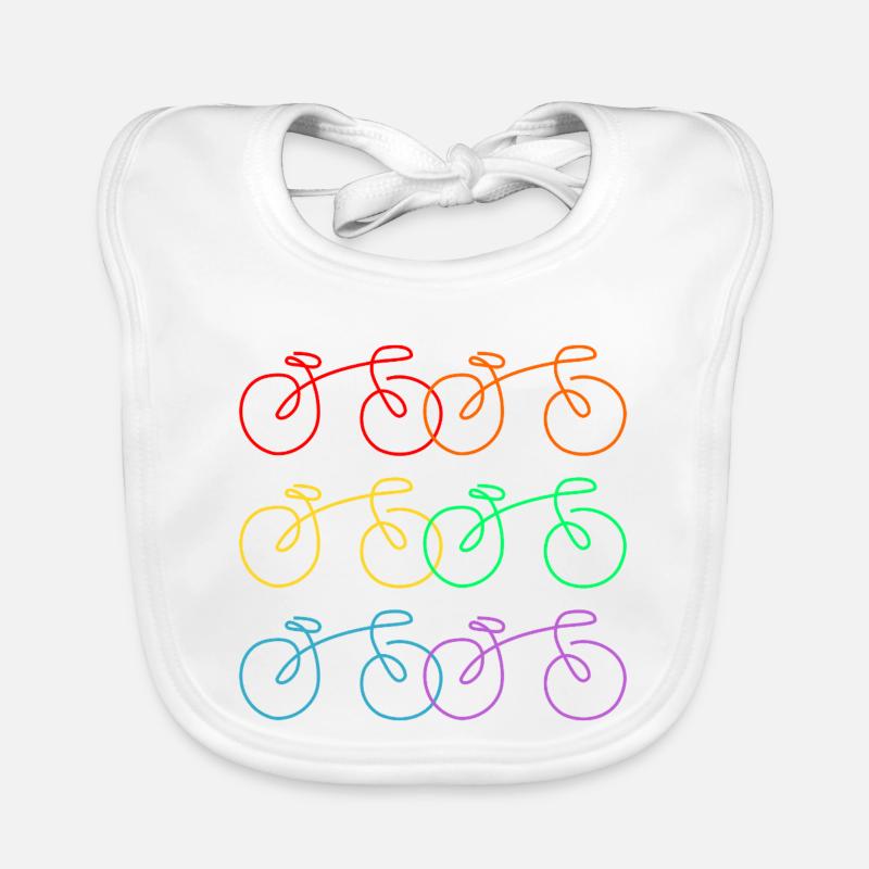 Line drawing bicycles wheel Organic Baby Bibs