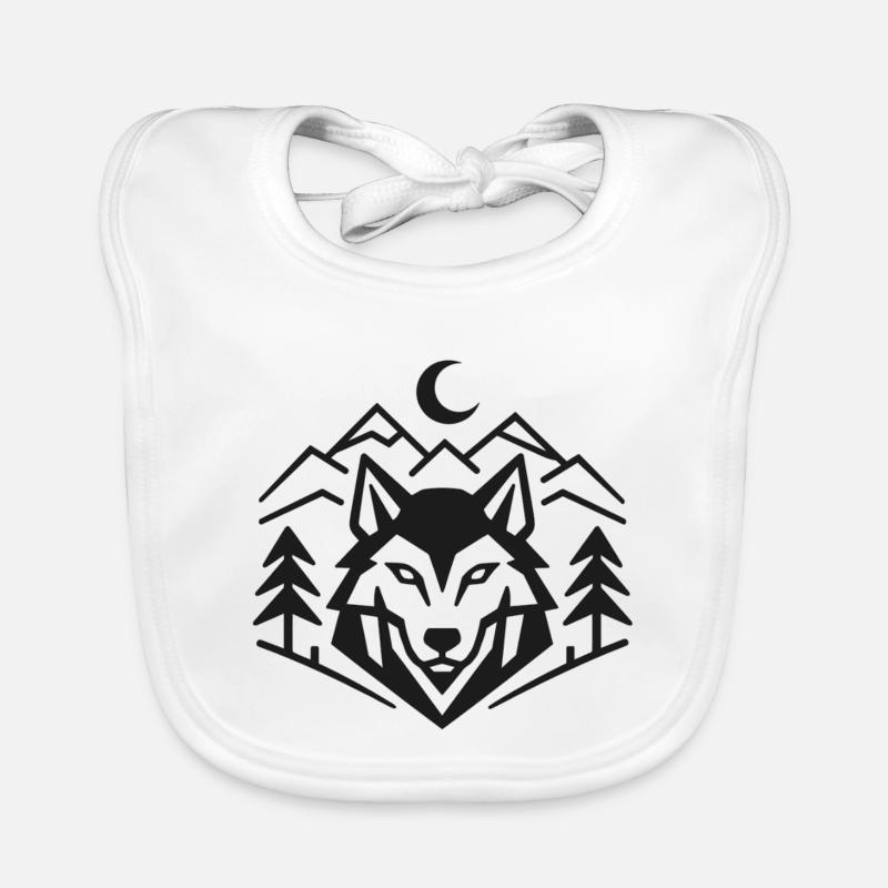 Geometric Wolfpack Emblem: Minimalist Wolf Shirt Baby Bio-Lätzchen