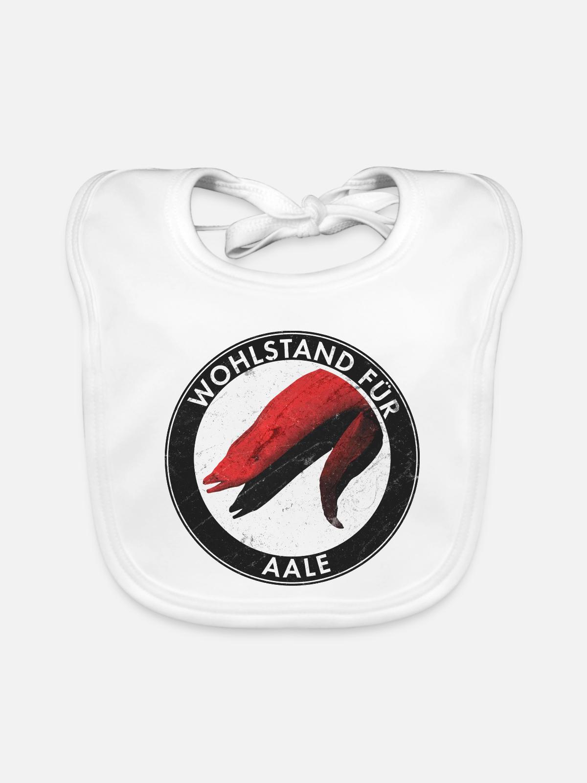 Wohlstand für Aale -  - Baby Bio-Lätzchen - Weiß - Vorne