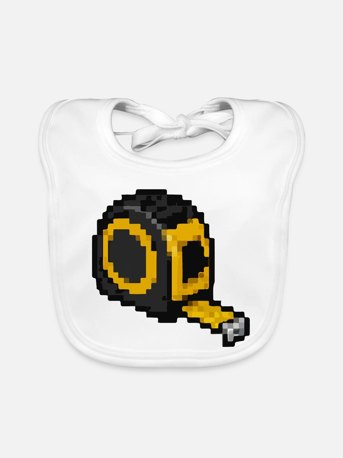 Maßband Pixel - Baby Bio-Lätzchen - Weiß - Vorne