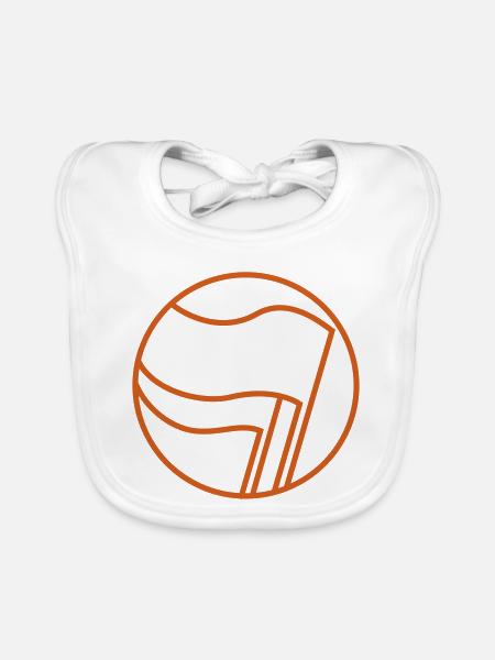 antifa orange - Baby Bio-Lätzchen - Weiß - Vorne