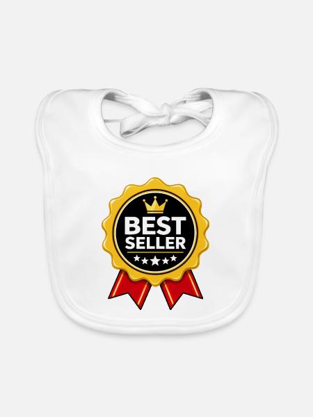 Bestseller-Auszeichnung - Baby Bio-Lätzchen - Weiß - Vorne