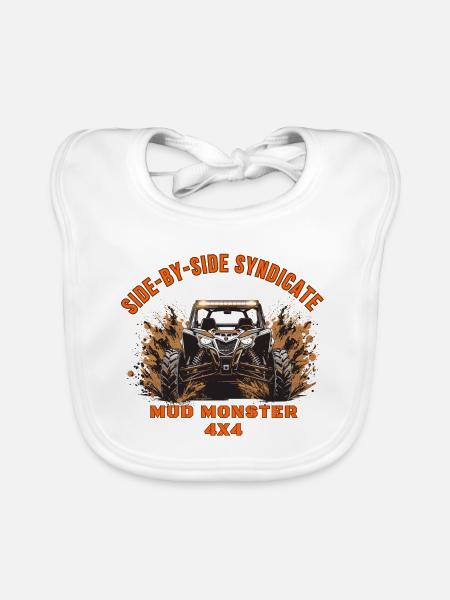 Side-by-Side Syndicate Mud Monster 4x4 UTV Buggy - Baby Bio-Lätzchen - Weiß - Vorne