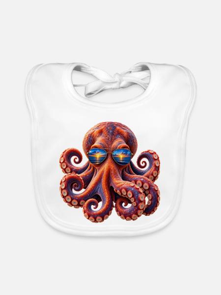 cool kraken - Baby Bio-Lätzchen - Weiß