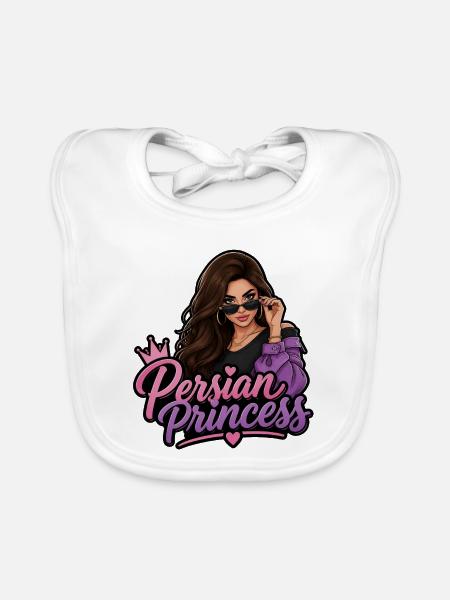 Persian princess Glamour - Baby Bio-Lätzchen - Weiß - Vorne