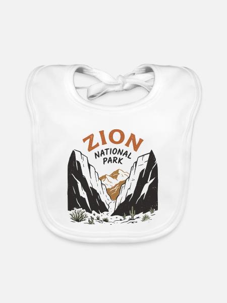 Vintage Zion-Nationalpark Wüstencanyon - Baby Bio-Lätzchen - Weiß - Vorne