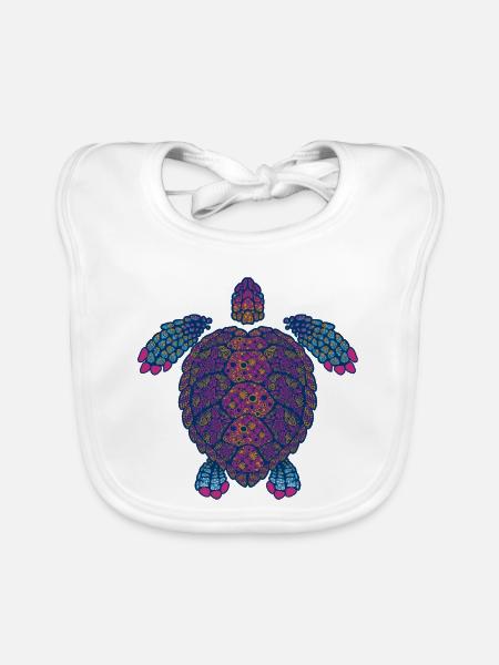 Alebrije-Schildkröte - Baby Bio-Lätzchen - Weiß