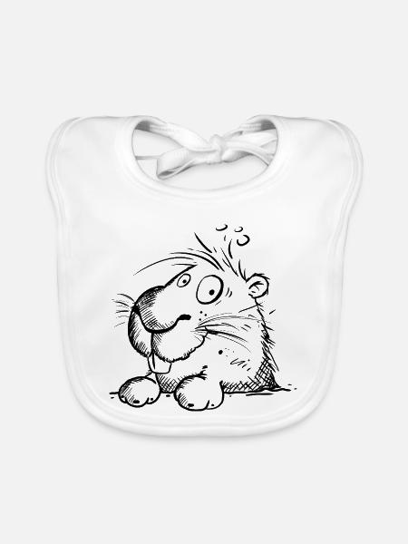 Capybara Sketch Cartoon Wasserschwein Nager Sketch - Baby Bio-Lätzchen - Weiß