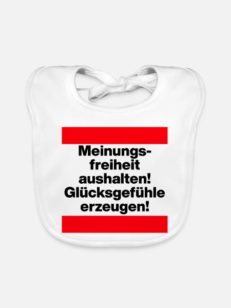 MEINUNGSFREIHEIT AUSHALTEN! GLÜCKSGEFÜHLE ERZEUGEN - Baby Bio-Lätzchen - Weiß
