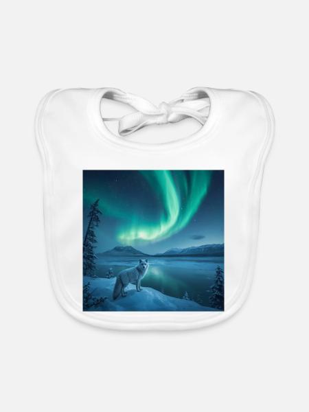 Polarfuchs — Nordlichter - Baby Bio-Lätzchen - Weiß