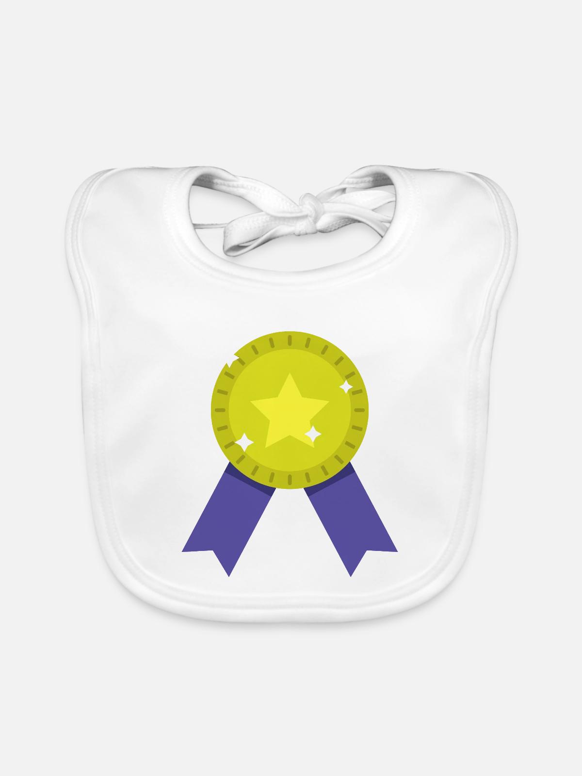 Medaille - Baby Bio-Lätzchen - Weiß - Vorne