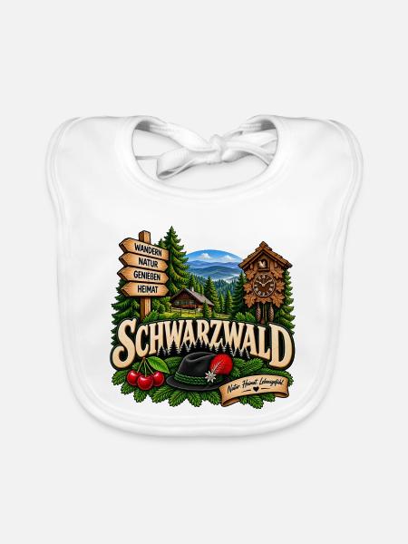Schwarzwald – Natur, Heimat & Lebensgefühl - Baby Bio-Lätzchen - Weiß - Vorne