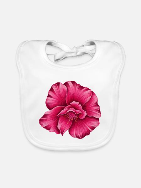 oleander blüte - Baby Bio-Lätzchen - Weiß - Vorne