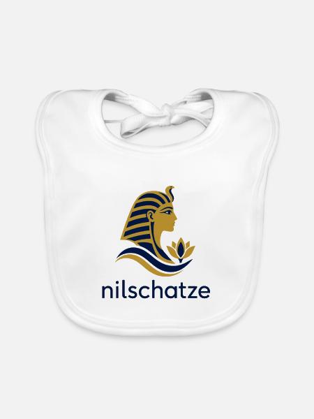 Nilschätze Pharao Profil Logo - Baby Bio-Lätzchen - Weiß