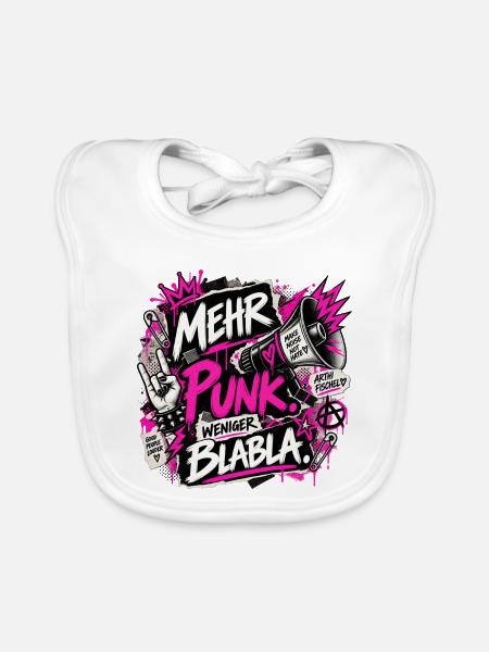 Mehr Punk Weniger Blabla - Baby Bio-Lätzchen - Weiß