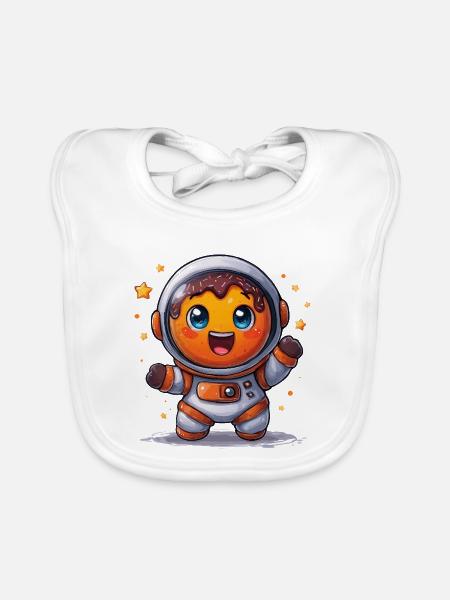 Astronauten-Donut im All - Baby Bio-Lätzchen - Weiß