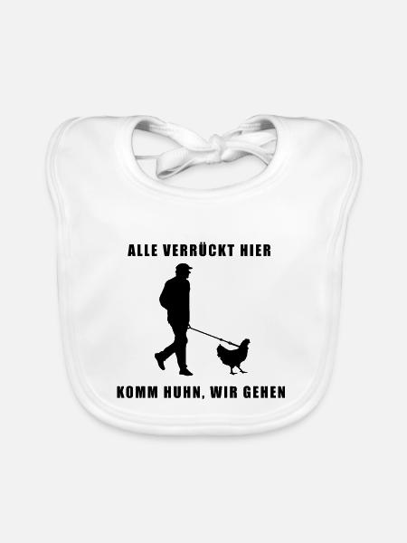 Alle verrückt hier - Baby Bio-Lätzchen - Weiß - Vorne
