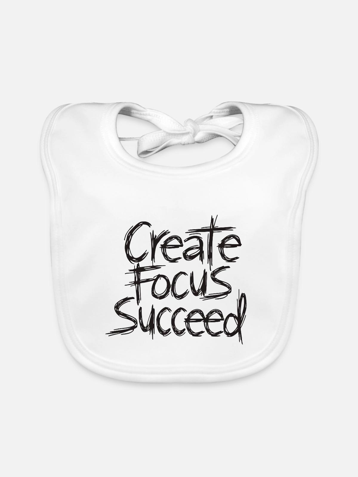 Create  Focus  Succeed - Baby Bio-Lätzchen - Weiß - Vorne