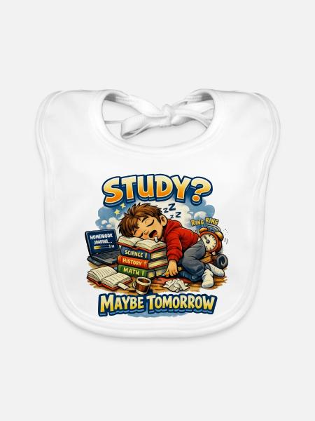 Lernen? Vielleicht Motivation der Studenten von morgen - Baby Bio-Lätzchen - Weiß - Vorne