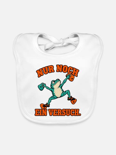 Nur Noch Ein Versuch Frosch - Bouldern - Baby Bio-Lätzchen - Weiß - Vorne